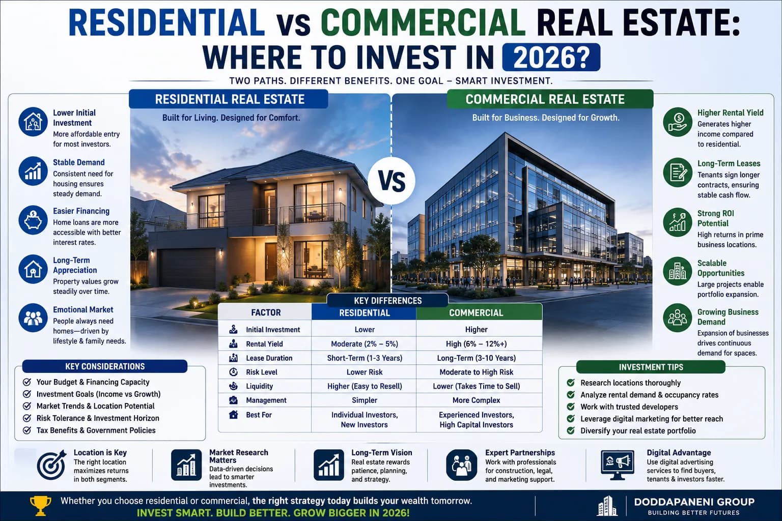 Residential vs Commercial Real Estate: Where to Invest in 2026?
