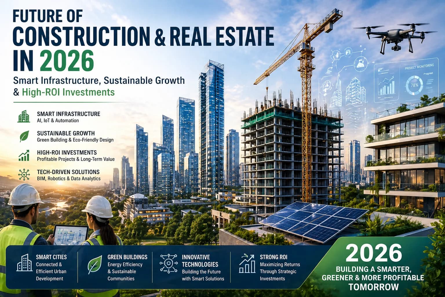 Future of Construction and Real Estate in 2026: Smart Infrastructure, Sustainable Growth & High-ROI Investments