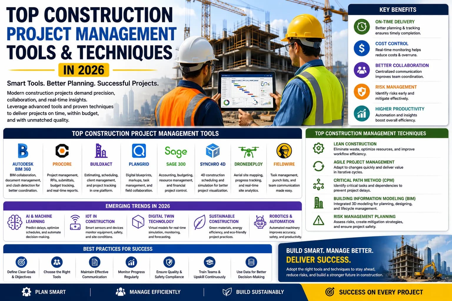 Top Construction Project Management Tools & Techniques in 2026