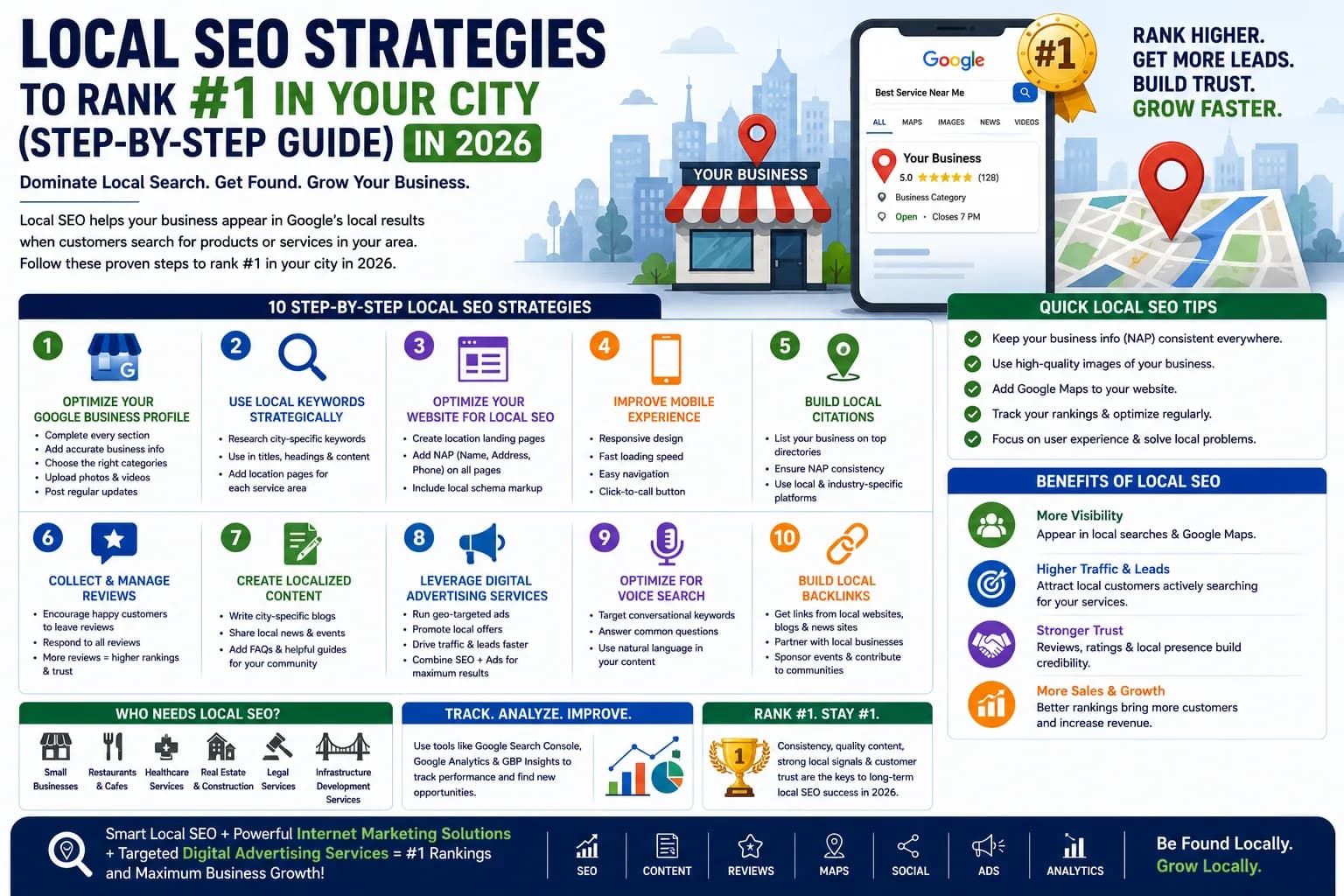 Local SEO Strategies to Rank #1 in Your City (Step-by-Step Guide) in 2026